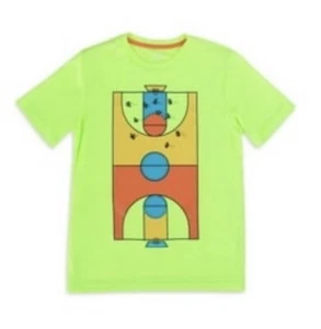 Kids Large (10-12) | Short Sleeve Graphic Basketball Tee - Yellow - Picture 1 of 4