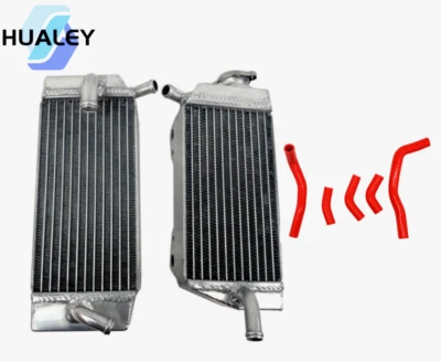 Radiador de aluminio + manguera roja para Honda CRF450R CRF 450R 2005 2006 2007 2008 Foto 1 de 4