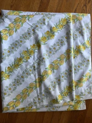 Sábana plana Edgemont tamaño completo narcisos tulipanes margaritas excelente estado Foto 1 de 4