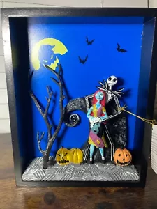 Pesadilla antes de Navidad Jack Sally Iluminar Halloween Caja de Sombras Decoración NUEVO - Imagen 1 de 7