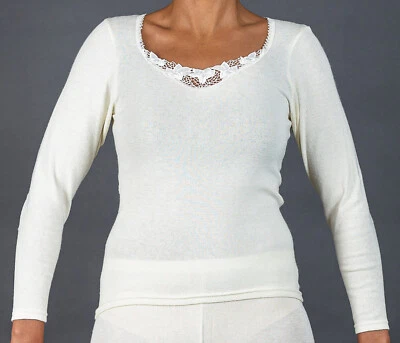 Angora Damen langarm Unterhemd B-Ware - Bild 1 von 3