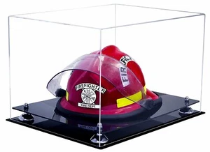 Casco de bombero de acrílico transparente con elevadores plateados (A014-SR) - Imagen 1 de 2