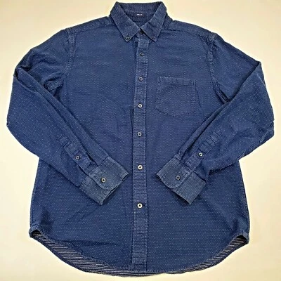 Camisa de Vestir American Eagle Talla M Mediana Para Hombre Azul Marino Punto Preparación Ajuste Manga Larga Foto 1 de 4