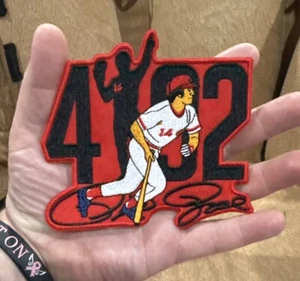 RARE Pete Rose 14 Cincinnati Reds HIT KING Iron Sew On Signature Jersey Patch - Picture 1 of 2