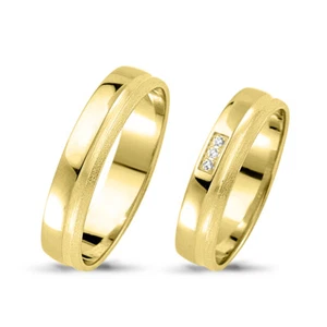 Trauringe Gold 333 Gelbgold 0,015 ct. Brillant Eheringe inkl. Gravur + Etui - Bild 1 von 4