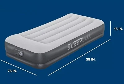New SLEEPLUX Durable Inflatable Air Mattress Built-in Pump 67790E 15” Twin - Image 1 of 2
