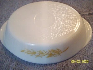 Vintage Glasbake 2 Section Serving Bowl USA Wheat Design - Picture 1 of 3