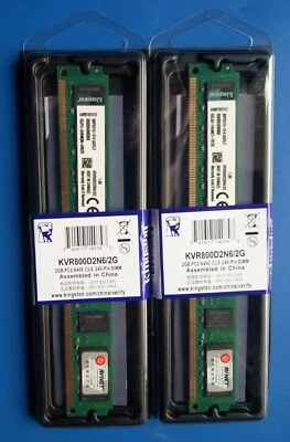 2 BANCHI DI MEMORIE RAM KINGSTON 2 x 2 GB (4 GB) DDR2 800 MHz 1,8V PC2  DESKTOP - Immagine 1 di 4