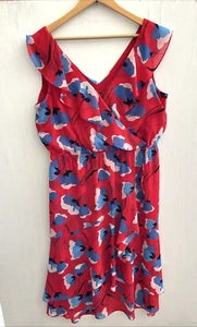 INC INTERNATIONAL CONCEPTS Maxikleid rot Blumen Faux Wickel Rüschen Größe 14 - Bild 1 von 6