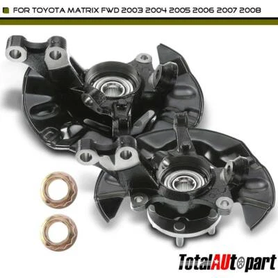 2 Wheel Bearing Hub Knuckle Assembly Front Steel for Toyota Matrix 2003-2008 FWD - Image 1 of 4