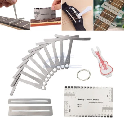 13 Part Understring Radius Gauge For Guitar Bass Setup Premium Luthier Tools Kit - Image 1 of 4
