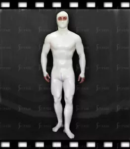 Gato de látex con guantes con cremallera trasera blanco Ninjia cosplay personalizado 0,4 mm E69 - Imagen 1 de 4