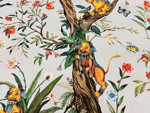 Jim Thompson Chinoiserie Print Fabric- Leo De Janeiro / Duck Egg 0.65 yd 3629/01 - Picture 1 of 3