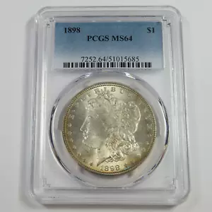 1898 P PCGS MS64 - Silver Morgan Dollar $1 US Coin #53662A - Picture 1 of 2
