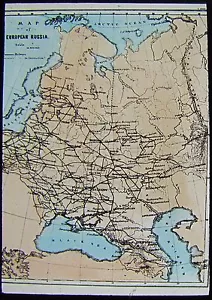 Glass Magic Lantern Slide MAP OF EUROPEAN RUSSIA C1890 PHOTO RUSSIA - Picture 1 of 2