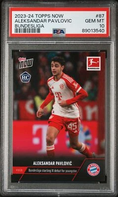 2023 TOPPS NOW BUNDESLIGA ALEKSANDAR PAVLOVIC #87 RC ROOKIE PSA 10 - Image 1 of 2