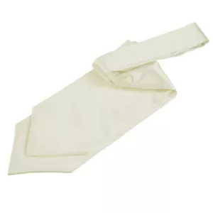 Ivory Mens Self-Tie Cravat Satin Plain Solid Casual Formal Wedding by DQT - Picture 1 of 2