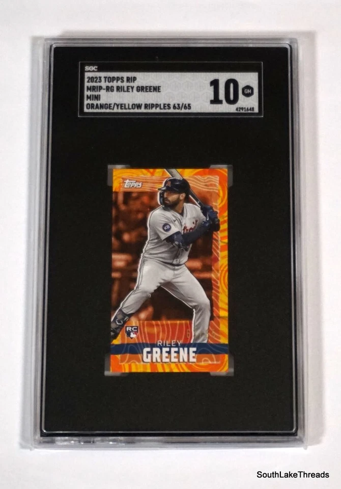 2023 Topps Rip Mini Orange Yellow Ripple Rookie Riley Greene RC /65 SGC 10 TIGER - Image 1 of 2