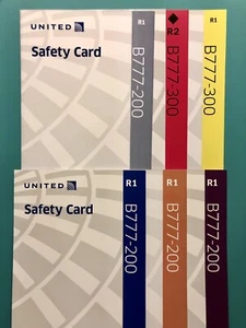 6 UNITED AIRLINES SAFETY CARDS—777-200,300 - Picture 1 of 1