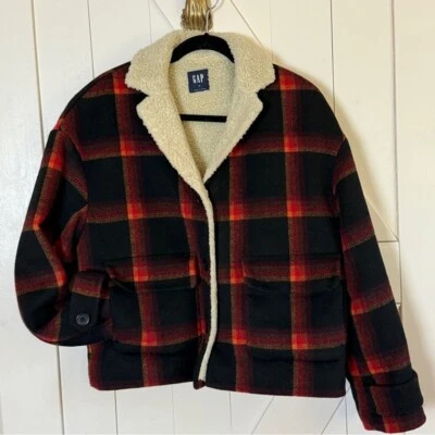 The Gap Chaqueta a Cuadros con Cálido Forro Polar Mujer Talla Mediana Foto 1 de 4