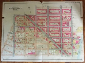 1904 RED HOOK CARROLL GARDENS BROOKLYN NEW YORK ST. MARY'S CHURCH ATLAS KARTE - Bild 1 von 4