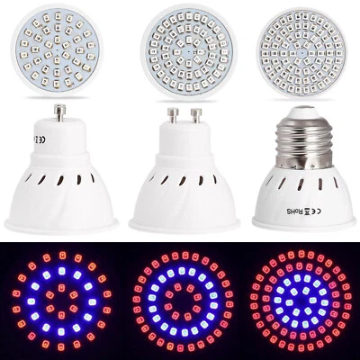 LED Bulb Grow Light E27 GU10 6W 8W 10W 2835 SMD Plant Flower Hydroponic Aquarium - Image 1 of 4