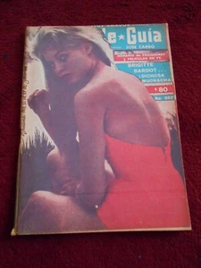 50s TV GUIDE magazine BRIGITTE BARDOT sexy cover SUPERSABIOS HARD TO FIND 1957 - Picture 1 of 14