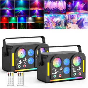 2/4X LED Patterns Disco Laser Light Projector DMX Stage DJ Bar Party Lights Xmas - Picture 1 of 16