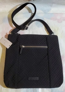 VERA BRADLEY Iconic Hipster Cross Body Crossbody CLASSIC BLACK Microfiber $90 - Picture 1 of 5