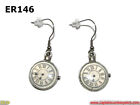 steampunk earrings watch clock cabochon hypoallergenic stainless steel #ER146