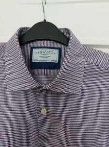 Charles Tyrwhitt Pink / Purple Small Check Mens Shirt 17" / 43cm - Picture 1 of 12