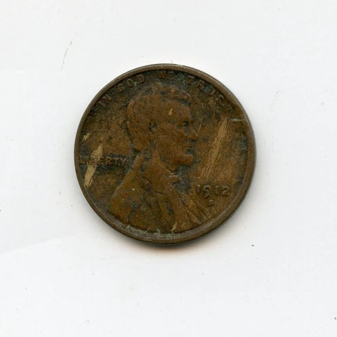 1912-S LINCOLN CENT OBVERSE LAMINATION MINT ERROR BETTER DATE-CHEAP-L@@K Cover