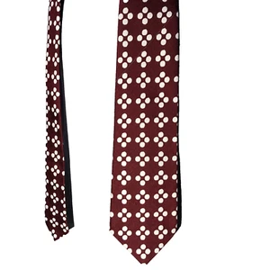 Vintage Montgomery Ward Design Classic Neck Tie Necktie Maroon White Polka Dots - Picture 1 of 8