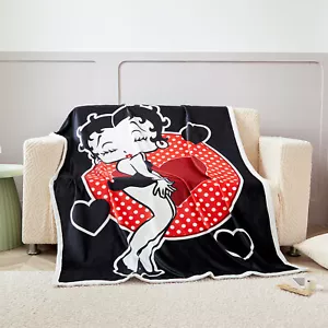 Betty Boop Super Soft Fleece Plush Throw Blanket 50"x60" , 60"x80" - Picture 1 of 39