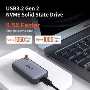 SSK 250GB tragbare externe NVME SSD, 1050MB/s extreme Übertragungsgeschwindigkeit, SD500 - Bild 1 von 6