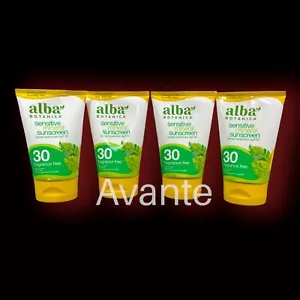4ct 4oz Fragrance Free Alba Botanica Sensitive Mineral Sunscreen SPF 30 ExpJun24 - Picture 1 of 3