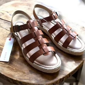 Esprit Anna Vegan Leather Strap Platform Sandal in Whiskey - Picture 1 of 6