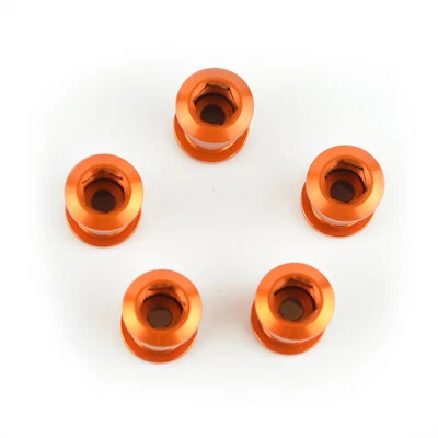 OMNI Racer WORLDS LIGHTEST Crankset Chainring Bolts Fits Shimano, Sram: ORANGE - Image 1 of 4