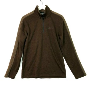 Eddie Bauer 1/4 Cremallera Jersey Punto Suéter Chaqueta Marrón Talla Pequeña Hombre - Imagen 1 de 5