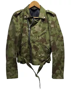 Comme Des Garçons Black Women's Sz Small Side Zip Animal Camo Moto Riders Jacket - Picture 1 of 6