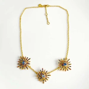 Collana dichiarazione bavaglino cristallo Jcrew 16" elegante donna festa vacanze gioielli regalo - Foto 1 di 6