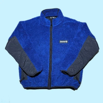 Chaqueta polar Timberland Performance azul real vintage de los años 90 pila profunda talla M Foto 1 de 4