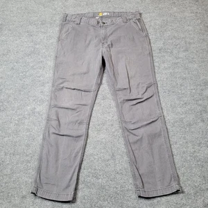 Pantalones Carhartt Para Hombre 38x30 Gris Calce Recto Trabajo Utilidad Cremallera Bolsillo Resistente - Imagen 1 de 16