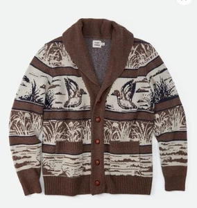 FLINT AND TINDER Maglione Cardigan Paradiso Anatra, Uomo L - Foto 1 di 10