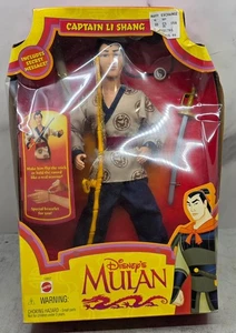 Bambola Mattel Disney's Mulan Captain Li Shang 1997 bastone spada e bracciale - Foto 1 di 5
