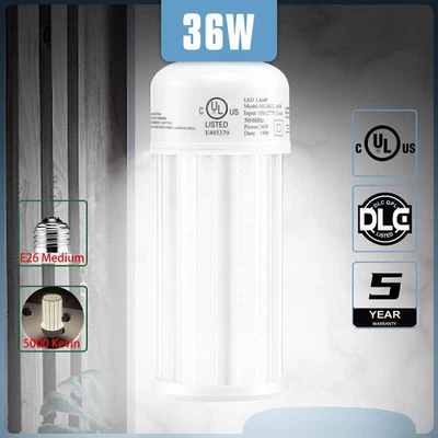 36W LED Corn Light 5000K Basement Bedroom Bulb E26 Standard Base (150W MH Equal) - Image 1 of 4