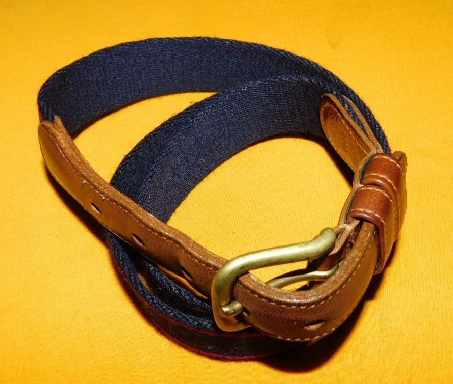 CINTURÓN HOMBRE COACH LONA RAYAS AZUL/ROJO CON LENGÜETAS CUERO TALLA 36/90cm.. Foto 1 de 4