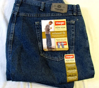 Pantalones de mezclilla para hombre Wranglers calce relajado talla 44/30 100 % algodón azul "nuevos con etiquetas" Foto 1 de 4