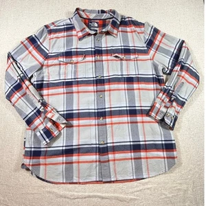 Camicia The North Face uomo 2XL arancione blu a quadri manica lunga bottoni davanti viaggio - Foto 1 di 7