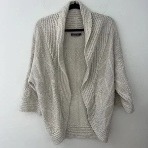 Peruvian Connection Cardigan Womens Cream Baby Alpaca Silk Blend Open Front XS - Picture 1 of 9